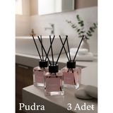 Mikasso 3ADET 100ML Pudra Kokusu Çubuklu Oda Kokusu Powder Kokusu Dolap Banyo Ev Oda Parfümü - Çok Renkli