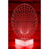 Mikasso 3D Boru Görselli LED Lamba Cam Kırmızı - Çok Renkli