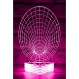 Mikasso 3D Boru Görselli LED Lamba Cam Pembe - Çok Renkli