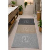 Mikasso 3'lü Ayak Havlusu-Ayak Paspası 50*70 cm 3 Adet - Banyo - Misafir -Çeyizlik %100 Pamuk Orta (6 - 12 M - Çok Renkli