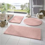 Mikasso 3'lü Banyo Halısı Peluş Post Halı Klozet Takımı Pembe 50X70--50X50--50X50(YUVARLAK) Polyester Pembe - Çok Renkli