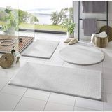 Mikasso 3'lü Banyo Paspası Halısı Peluş Halı Klozet Takımı 50X70--50X50--50X50(YUVARLAK) Poliamid Beyaz - Çok Renkli