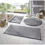 Mikasso 3'lü Banyo Paspası Halısı Peluş Halı Klozet Takımı 50X70--50X50---50X50(YUVARLAK) Poliamid Gri - Çok Renkli