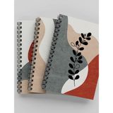 Mikasso 3'lü Çizgisiz Defter - Çelik Spiral - A5 - Toplam 270 Sayfa - Ivory Rengi Dokulu Kağıt Karton Spiral - Çok Renkli