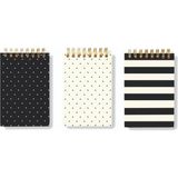 Mikasso 3'lü Çizgisiz Defter Seti Bloknot 8X16 cm Black White Küp Not Kağıdı - Çok Renkli