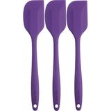 Mikasso 3lü Mor Silikon Spatula Seti Isıya Dayanıklı Yanmaz Yapışmaz Çizmez 27CM Silikon Mor