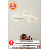 Mikasso 3lü Set 1 Adet Bulut Raf 2 Adet Bulut LED Işıklı Çocuk Odası Gece Lambası Bebek Çocuk Odası Dekor Ah - Çok Renkli