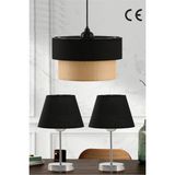 Mikasso 3lü Set Avize ve Komodin Üstü Abajur Metal 3 E27 Siyah Salon / Oturma Odası - Çok Renkli