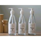 Mikasso 3lü Set Beyaz Etiket Şeffaf Cam Şişe Sıvı Sabunluk Bulaşık Deterjanlık Çamaşır Suyu 3X330ML - Çok Renkli