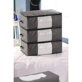 Mikasso 3'lü Set Büyük Boy 70X50X25CM Pencereli Çekyat&baza Altı,yorgan&yastık Düzenleyici Hurç Antrasit Gri