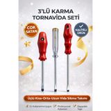 Mikasso 3’lü Set | Yıldız Tornavida + Düz Tornavida + Kontrol Kalemi