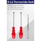 Mikasso 3'lü Tornavida Seti (Düz Tornavida + Yıldız Tornavida + Kontrol Kalemi)