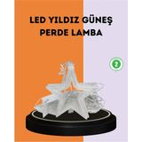 Mikasso 3x3 Metre Yıldız Peri LED Perde Işık Romantik Dekorasyon Ahşap 1 B15 Çok Renkli Antre / Hol