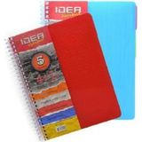 Mikasso 4 1 A4 Plastik Kapak Spiralli Seperatörlü 4 Kareli 1 Çizgili Ayraçlı Defter A4 Defter Karton Spirall - Çok Renkli