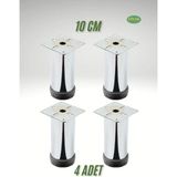 Mikasso 4 Adet 10 cm Metal Mobilya-Koltuk-Dolap Ayağı Metalik
