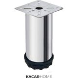 Mikasso 4 Adet 12 Cm Ayarlanabilir Metal Mobilya Kanepe Baza Dolap Koltuk Ayağı Krom Lüx Baza Ayak 42 Çap Gü