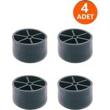 Mikasso 4 Adet 25 mm x 45 mm Vidalı Mobilya Dolap Baza Ayağı Plastik Ayak Siyah
