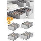 Mikasso 4 Adet - 8 Gözlü Gri Benekli Çekmece Içi Düzenleyici Organizer – Xlarge Kumaş Gri