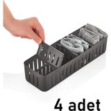 Mikasso 4 Adet Ayarlanabilir Düzenleyici Qlux Dolap Çekmece Masa Banyo Havlu Takı Makyaj Organizeri L-00641 - Çok Renkli
