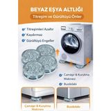 Mikasso 4 Adet Beyaz Eşya Altlığı Ayağı Çamaşır Bulaşık Makinası Buzdolabı Yükseltici Titreşim Önleyici Turu