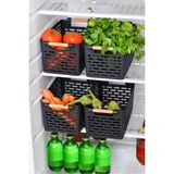 Mikasso 4 Adet Buzdolabı Sepeti Dolap Içi Düzenleyici Sepet Plastik Organizer Banyo Mutfak Düzenleyici Siyah