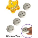 Mikasso 4 Adet Düz Ayak Tabanı Beyaz Mobilya Masa Sehpa Ayağı Bağlantı Aparatı Plastik Beyaz