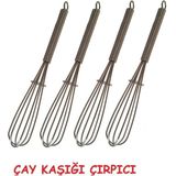 Mikasso 4 Adet Kalaylı Mini Tel Çırpıcı Karıştırıcı 11,5 cm Çelik