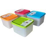 Mikasso 4 Adet Nofrost Saklama Kabı Derin Dondurucu Saklama Kabı 1100ML Plastik Çok Renkli