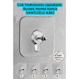 Mikasso 4 Adet Süper Güçlü Yapışkanlı Askı Yapışkanlı Çerçeve Raf Vidası Metal Beyaz Tr