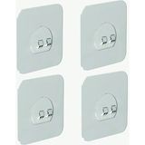 Mikasso 4 Adet Süper Güçlü Yapışkanlı Sticker 7X7CM/ Askı Tutucu Sticker Yapışkan Bant/ Banyo Şeffaf