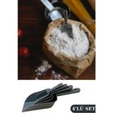 Mikasso 4 Boy Baharat Küreği, Un Şeker Bakliyat Deterjan Erzak Ölçü Kaşığı 4’lü SET(60,80,120,240ML) Plastik