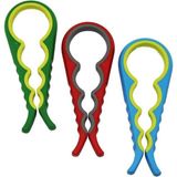 Mikasso 4 Boy Plastik Kavanoz - Şişe Açacak Renkli Metal Gümüş