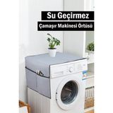 Mikasso 4 Cepli Çamaşır Makinesi Koruma Örtüsü Banyo Düzenleyici Organizer Buzdolabı Örtüsü Depolama Hurç Ku - Çok Renkli