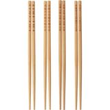 Mikasso 4 Çift 8 Parça Bambu Chopstick Uzunluk: 24 cm Sushi Çubuğu Ahşap Yemek Çubuğu Bambu Kahverengi