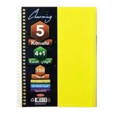 Mikasso 4 Kareli + 1 Çizgili Ayraçlı Defter B5 150 Yp. Yumuşak Düz Çizgili 150 Yaprak Orta Boy Turuncu Okul - Çok Renkli