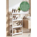 Mikasso 4 Katlı Tekerlekli Banyo Rafı Organizer Mutfak Düzenleyici Çok Amaçlı Servis Arabası Plastik Beyaz - Çok Renkli