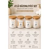 Mikasso 4 Lü Ahşap Kapaklı Akrilik Banyo Düzenleyici Seti Belirtilmemiş Çok Renkli