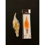 Mikasso 4 Watt E14 Duylu Amber Camlı 360 Lümen 2500 Kelvin Günışığı Kıvrık Buji LED Ampul - Çok Renkli