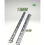 Mikasso 40 cm Bilyeli Klavye Çekmece Rayı (1.7 cm Genişlik) Metalik