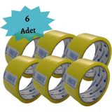 Mikasso 40 Metre Koli Bandı 45 mm 40 Metre (44 Yard) Akrilik Koli Bandı 6 Adet Sarı