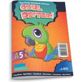 Mikasso 40 Yaprak A5 Kareli Defter - 3 Adet Karton Düz Çizgili 40 Yaprak Küçük Boy Turuncu Okul Defterleri A - Çok Renkli