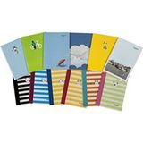 Mikasso 40 Yaprak Kareli ve Çizgili A5 Karton Kapak Defter 12 Li Set Karton Düz Çizgili 40 Yaprak Orta Boy Ç - Çok Renkli