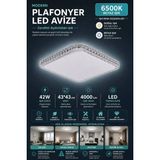 Mikasso 42 Watt 43X43CM LED Plafonyer Avize Plastik 8 Belirtilmemiş Beyaz Salon / Oturma Odası - Çok Renkli