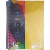 Mikasso 4+3 Ayraçlı Defter 7 Konulu 175 Yaprak 1 Adet 4 Kareli 3 Çizgili Spralli Plastik Kapak Seperatörlü Y - Çok Renkli