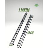 Mikasso 45 cm Bilyeli Klavye Çekmece Rayı (1.7 cm Genişlik) Metalik