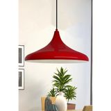 Mikasso 45 cm Çaplı Champion Xl Kırmızı Avize Tekli Sarkıt Lamba Cafe Restoran Salon Mutfak Avizeleri Metal - Çok Renkli