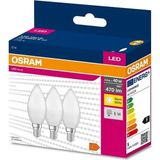 Mikasso 4,9 Watt E-14 Ince Duy 2700K Sarı Işık Buji LED Ampul 3 Lü Paket