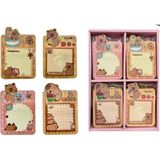 Mikasso 4'lü 4 Renk/desen Capybara Postit Yapışkanlı Not Kağıdı 50X4/200 Yaprak 70X80MM Yapışkanlı Not Kağıd - Çok Renkli