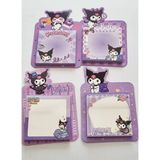 Mikasso 4'lü 4 Renk/desen Kuromi Postit Yapışkanlı Not Kağıdı 50X4/200 Yaprak 70X80MM Yapışkanlı Not Kağıdı - Çok Renkli