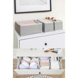Mikasso 4'lü Çekmece ve Dolap Içi Düzenleyici Organizer Set Kumaş 30 x 30 Gri Tr